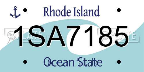 1SA7185 Rhode Island License Plate