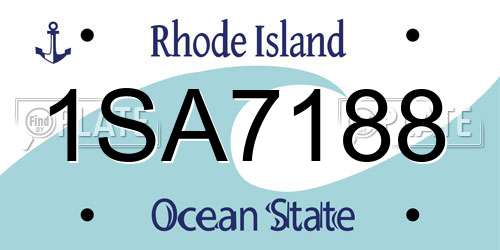 1SA7188 Rhode Island License Plate