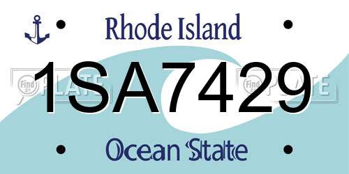 1SA7429 Rhode Island License Plate