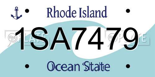 1SA7479 Rhode Island License Plate