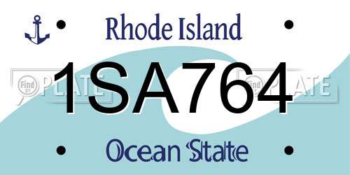 1SA764 Rhode Island License Plate