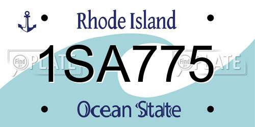 1SA775 Rhode Island License Plate