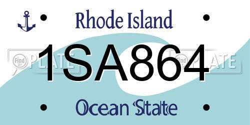 1SA864 Rhode Island License Plate