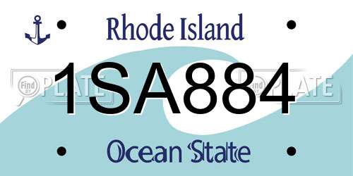 1SA884 Rhode Island License Plate