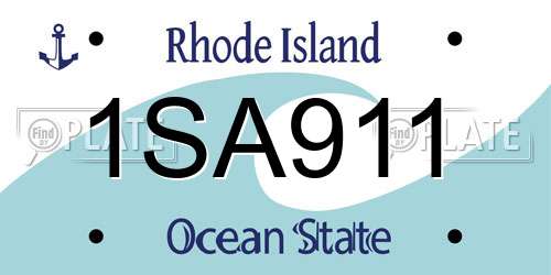 1SA911 Rhode Island License Plate