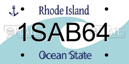 1SAB64 Rhode Island License Plate