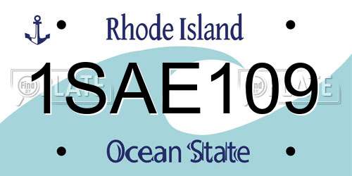 1SAE109 Rhode Island License Plate