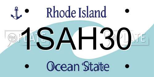 1SAH30 Rhode Island License Plate