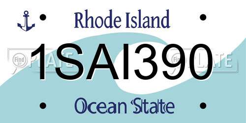 1SAI390 Rhode Island License Plate