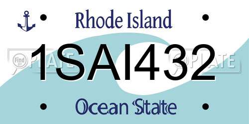 1SAI432 Rhode Island License Plate