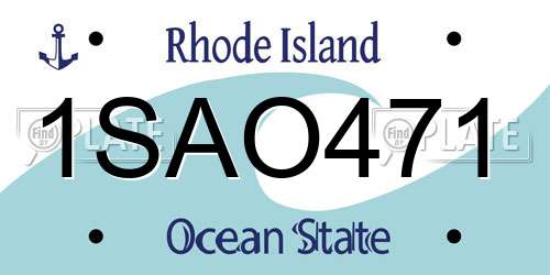 1SAO471 Rhode Island License Plate