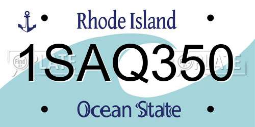 1SAQ350 Rhode Island License Plate