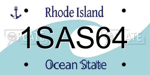 1SAS64 Rhode Island License Plate