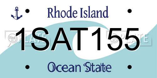 1SAT155 Rhode Island License Plate