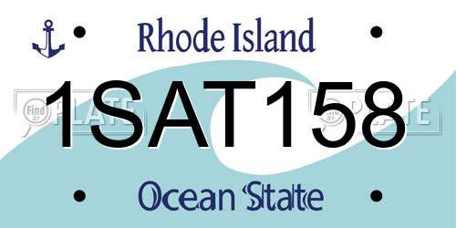 1SAT158 Rhode Island License Plate