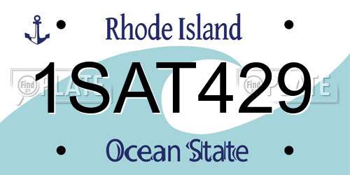 1SAT429 Rhode Island License Plate