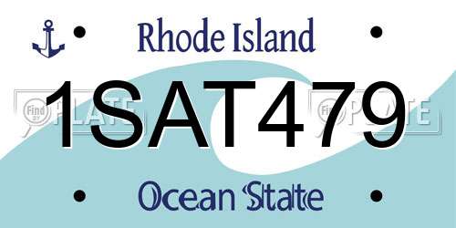 1SAT479 Rhode Island License Plate