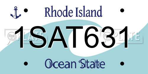 1SAT631 Rhode Island License Plate