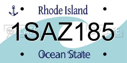 1SAZ185 Rhode Island License Plate