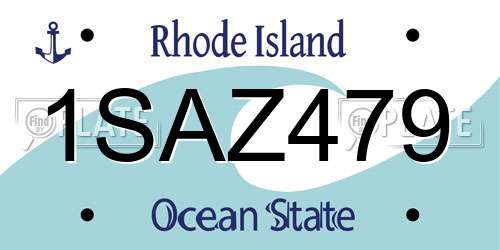 1SAZ479 Rhode Island License Plate