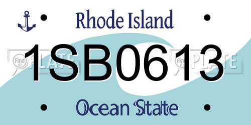1SB0613 Rhode Island License Plate