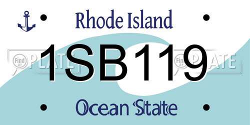 1SB119 Rhode Island License Plate
