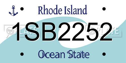 1SB2252 Rhode Island License Plate