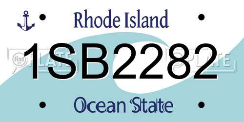 1SB2282 Rhode Island License Plate