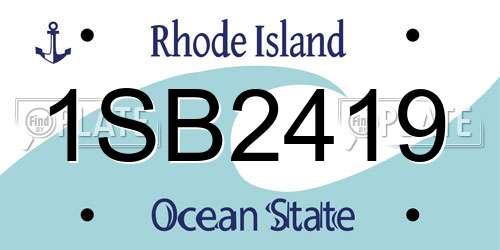1SB2419 Rhode Island License Plate