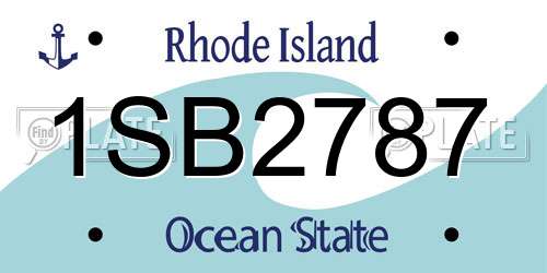 1SB2787 Rhode Island License Plate