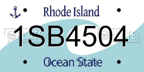 1SB4504 Rhode Island License Plate