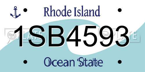 1SB4593 Rhode Island License Plate