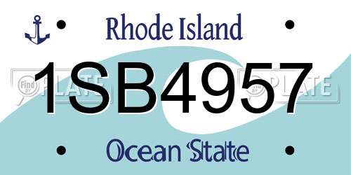 1SB4957 Rhode Island License Plate