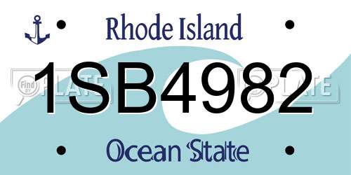 1SB4982 Rhode Island License Plate