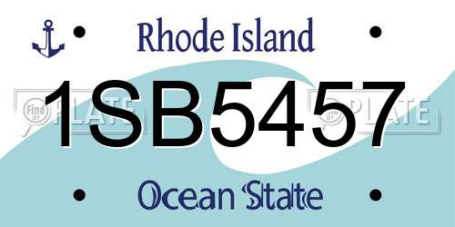 1SB5457 Rhode Island License Plate