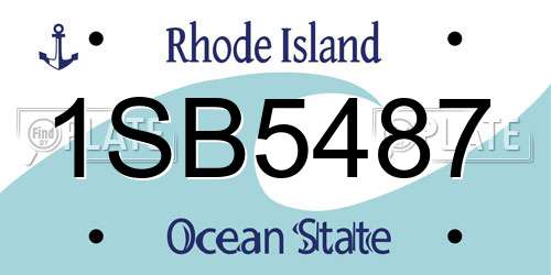 1SB5487 Rhode Island License Plate