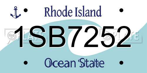 1SB7252 Rhode Island License Plate
