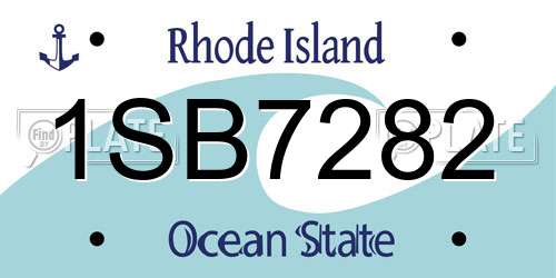 1SB7282 Rhode Island License Plate