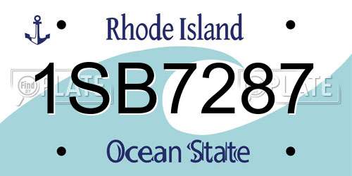 1SB7287 Rhode Island License Plate
