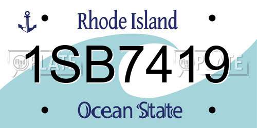 1SB7419 Rhode Island License Plate
