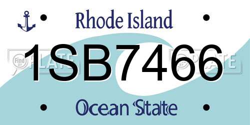 1SB7466 Rhode Island License Plate