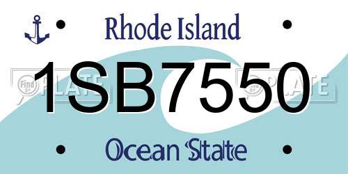 1SB7550 Rhode Island License Plate