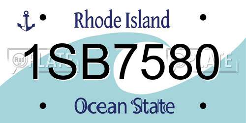 1SB7580 Rhode Island License Plate