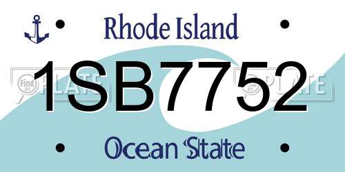 1SB7752 Rhode Island License Plate