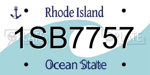 1SB7757 Rhode Island License Plate