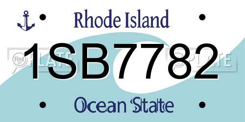 1SB7782 Rhode Island License Plate