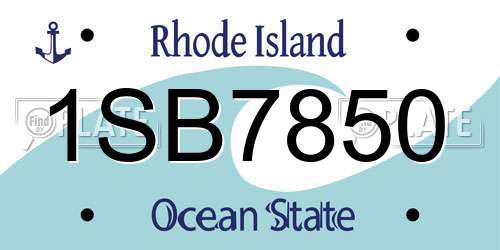 1SB7850 Rhode Island License Plate