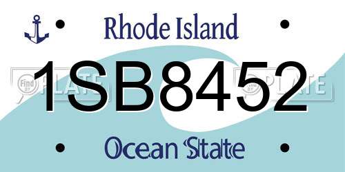 1SB8452 Rhode Island License Plate