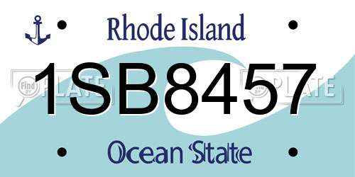 1SB8457 Rhode Island License Plate