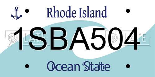 1SBA504 Rhode Island License Plate